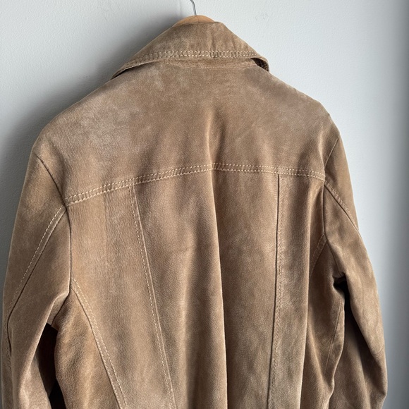Vintage 90s Y2K Wilsons Leather Suede Jacket Womens M Tan Utility Capsule EUC - Picture 9 of 15